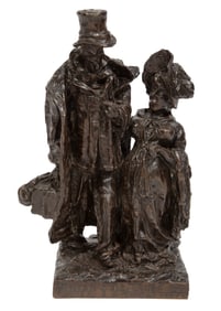 Ferruccio Crespi, Italian 1861-1891, "Dopo I Bagni", bronze