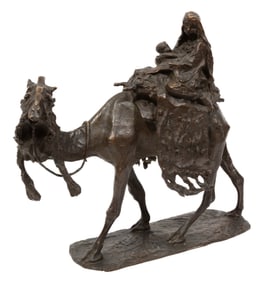 Ernesto Bazzaro, Italian 1859-1937, "Flight from Egypt", bronze