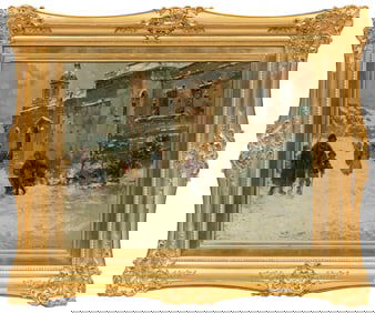 Carlo Brancaccio, Italian 1861-1920, "Ascita dalla Mesija - Avellino", oil on linen