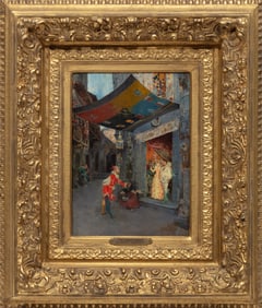 Giuseppe Signorini, Italian 1857-1932, "The Fool's Appeal on Behalf of Poverty", oil on panel