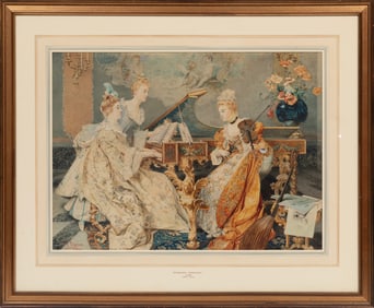 Giuseppe Signorini, Italian 1857-1932, "Concert", watercolor and gouache on board