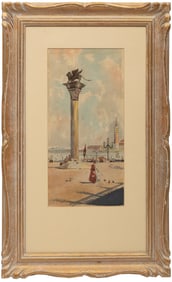 Guglielmo Ciardi, Italian 1842-1917, "Venice", watercolor on paper