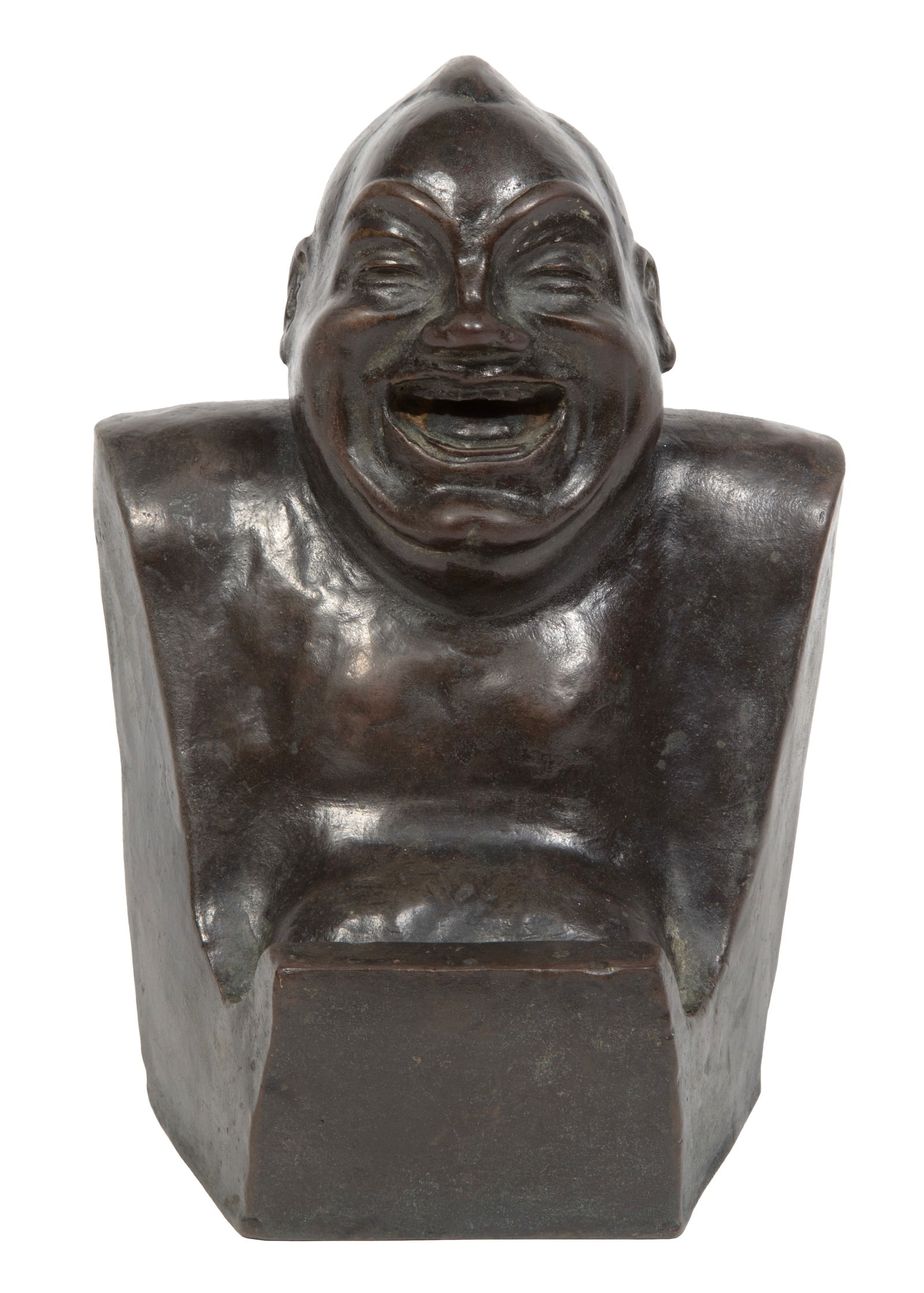 Enrico Caruso, Italian 1873-1921, "Laughing Buddha, Self Portrait", bronze (1 of 6)