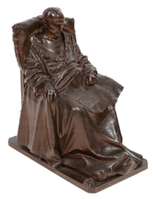 Vincenzo Vela, Italian 1820-1891, "The Last Days of Napoleon I", bronze with brown patina
