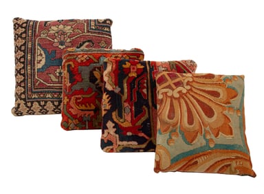 Group of Four Antique Tapestry Pillows