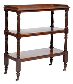 William IV Carved Mahogany Three Tier Trolley