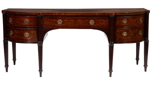 Regency Inlaid Marquetry and Mahogany Sideboard