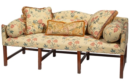 Georgian-Style Mahogany Camelback Sofa