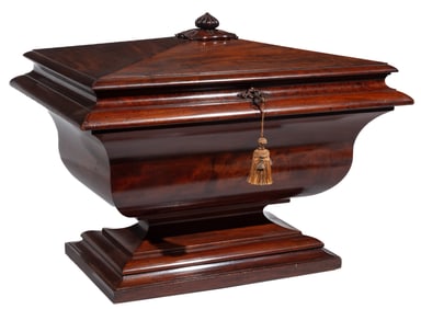 Regency Carved Mahogany Sarcophagus Cellarette