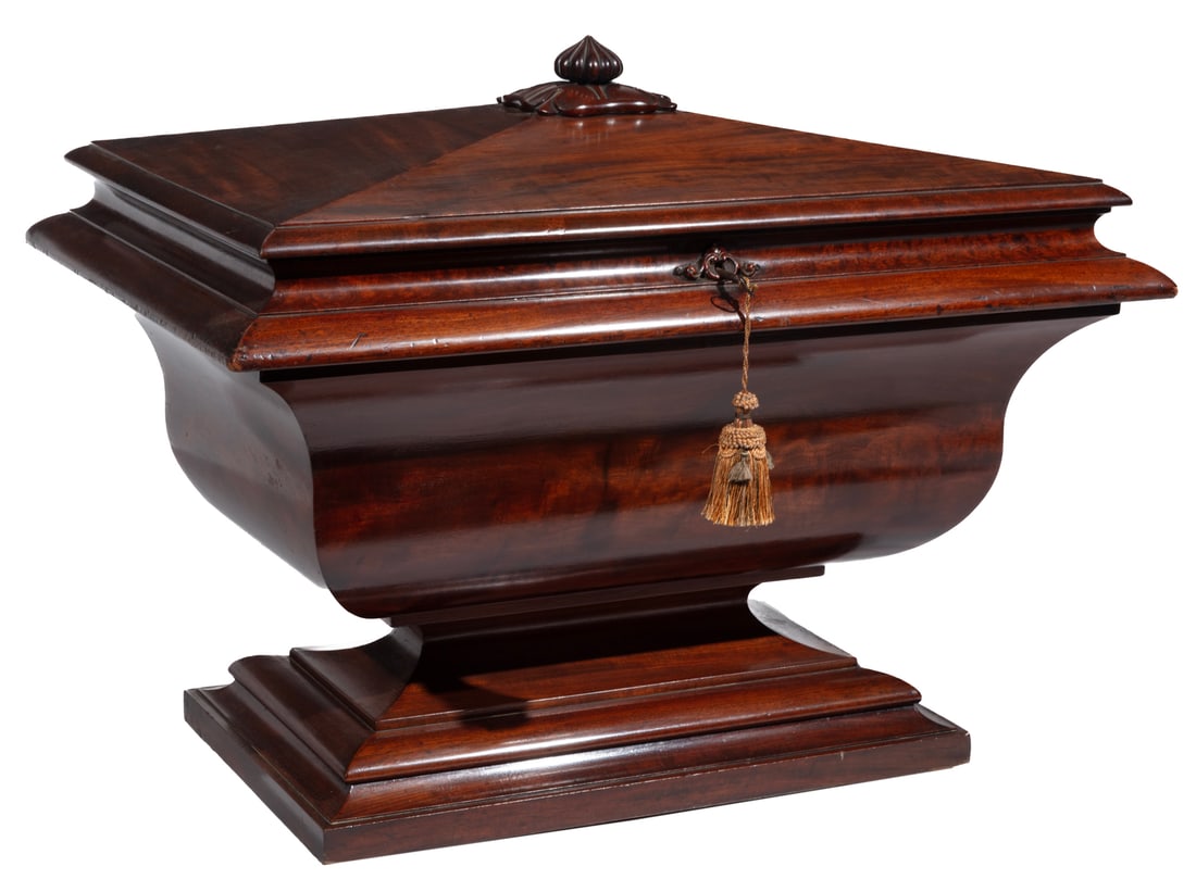 Regency Carved Mahogany Sarcophagus Cellarette (1 of 4)