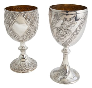 Two Victorian Sterling Silver Goblets