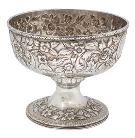 S. Kirk & Son Coin Silver Repousse Footed Bowl
