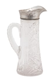 Gorham Sterling Silver-Mounted American Brilliant Cut Glass Claret Jug