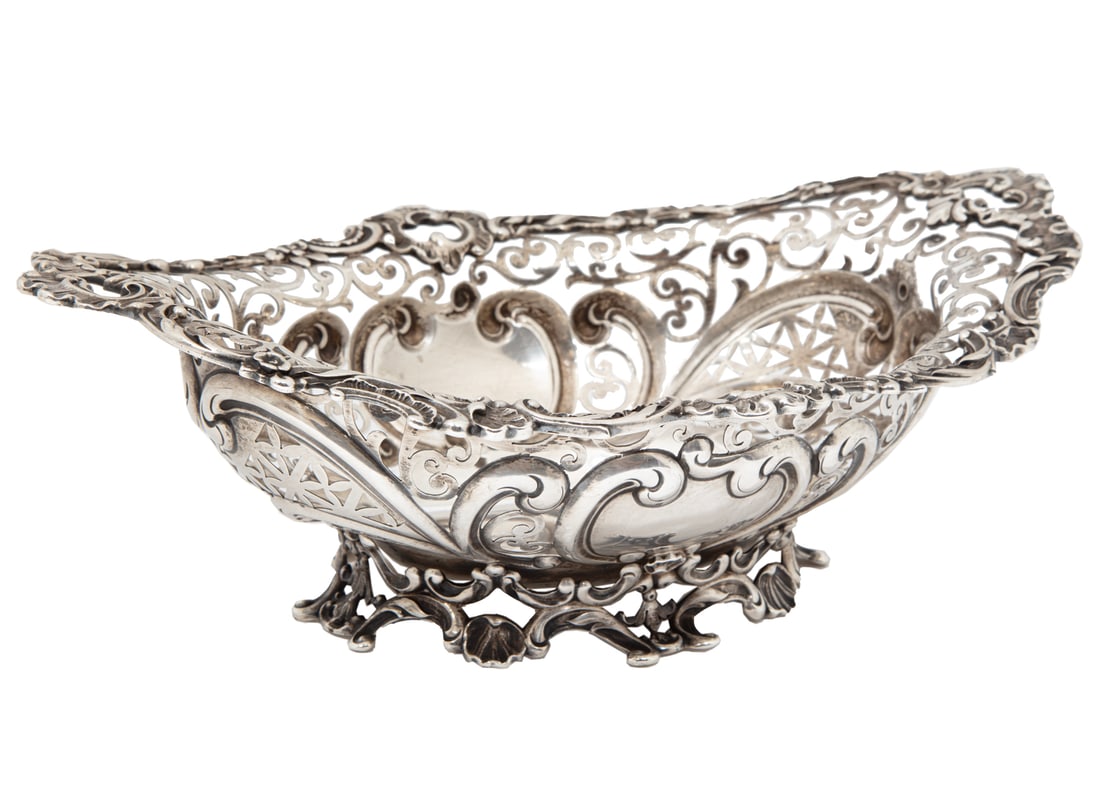 Antique Gorham Sterling Silver Reticulated Basket (1 of 4)