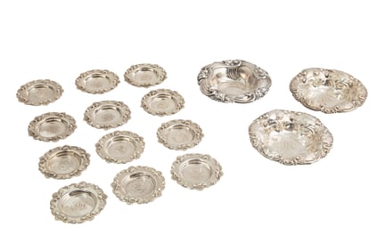 Three Antique Whiting Sterling Silver Bowls