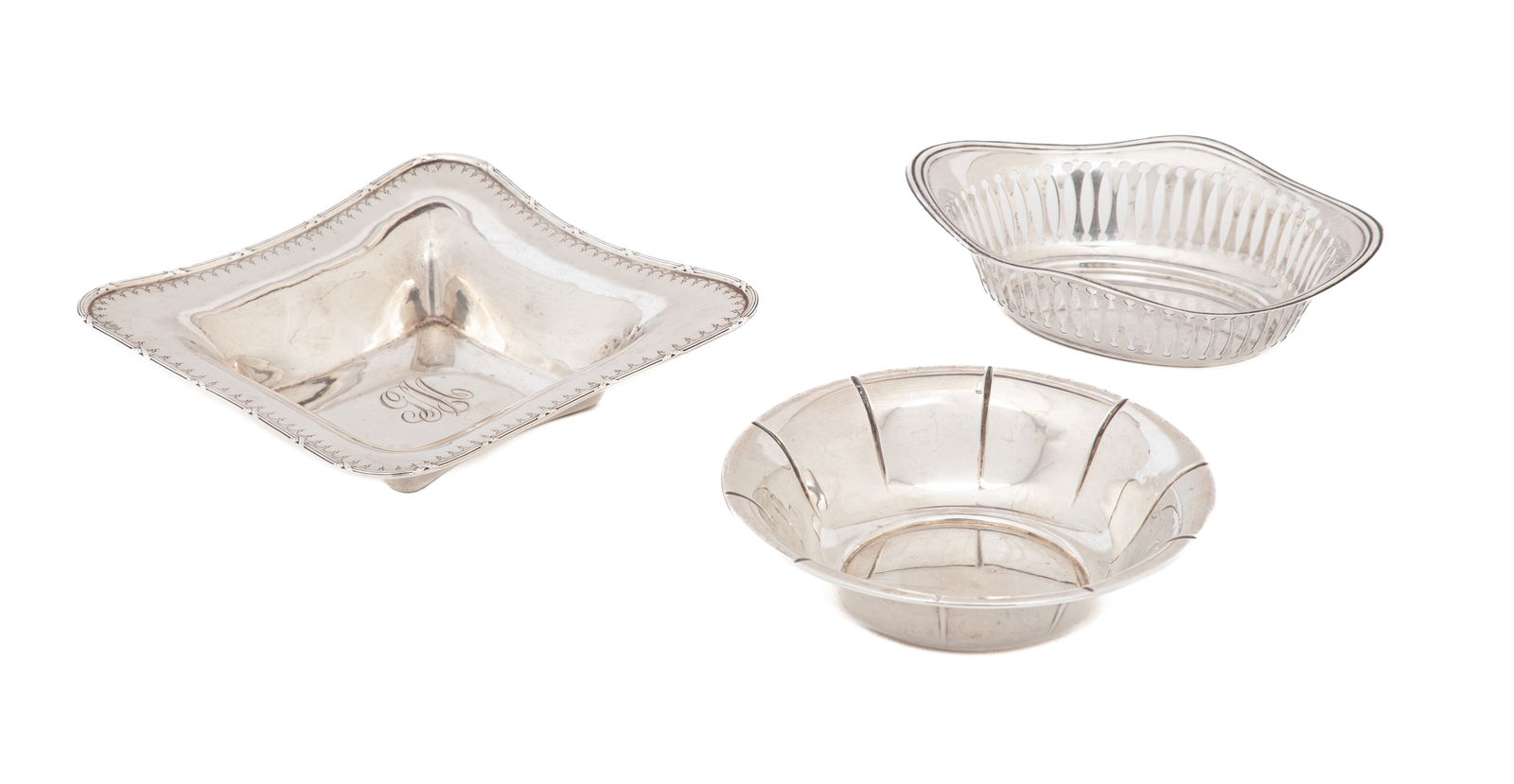 Three American Sterling Silver Bonbon Dishes (1 of 2)