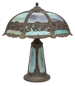 Antique American Slag Glass Lamp