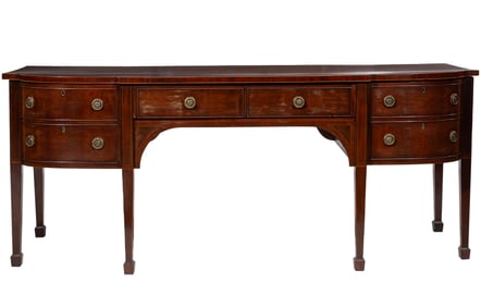 George III-Style Carved Mahogany Breakfront Sideboard