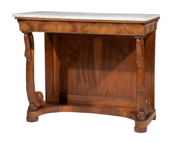 French Empire Carved Mahogany Pier Table