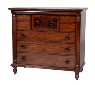 Late Georgian Carved Mahogany Chest of Drawers