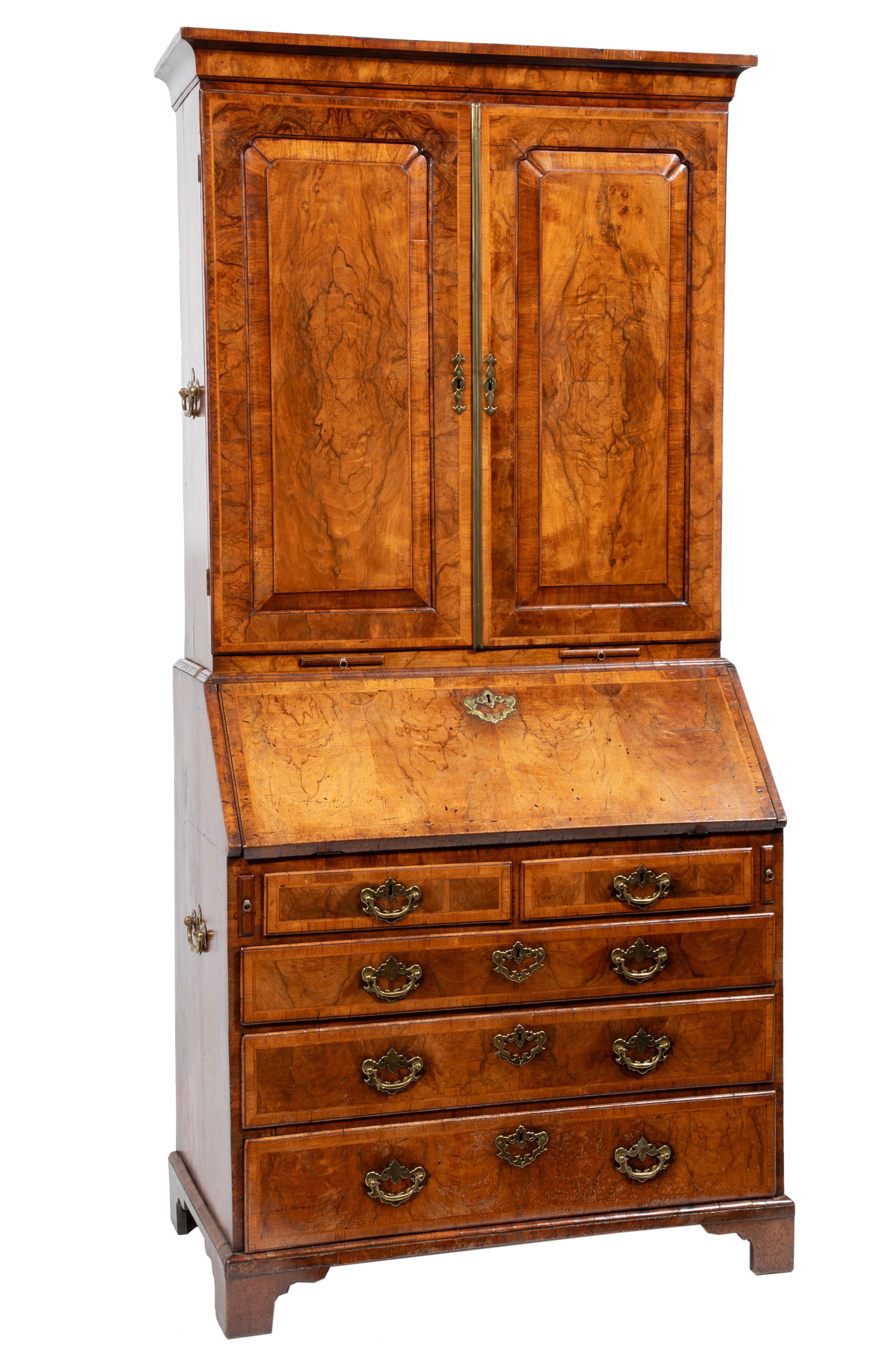 Georgian Inlaid Burl Walnut Secretary Desk (1 of 4)