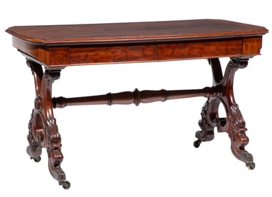 Regency Carved Mahogany Library Table