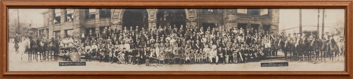 Panoramic Photo of Improved Order of Red Men Meeting with Teddy Roosevelt