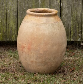 Antique French Glazed Olive Jar