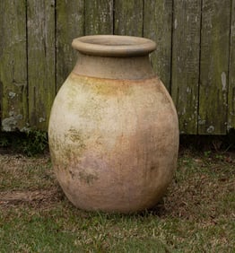 Antique French Glazed Olive Jar