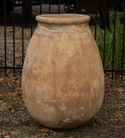 Large Antique French Glazed Olive Jar