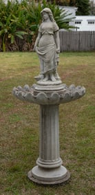 Decorative Cast-Stone Figural Bird Bath