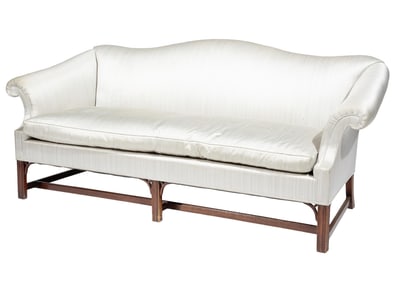 Georgian-Style Mahogany Camelback Sofa