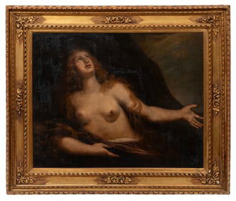 Italian School 18th c., "Santa Cecilia in Meditazione (Santa Patrona dei Musicisti)", oil on canvas