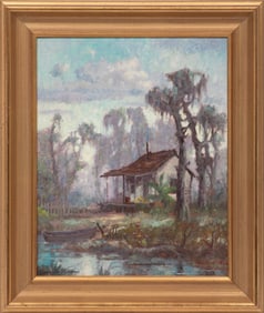 Knute Heldner, Swedish/Louisiana 1877-1952, "Swamp Idyll", oil on canvas