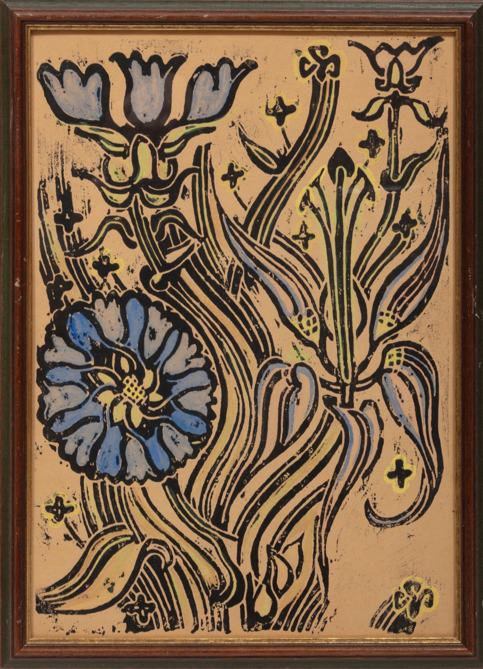 Walter Inglis Anderson, American/Mississippi 1903-1965, "Stokesias and Wood Lily", hand-colored (1 of 2)