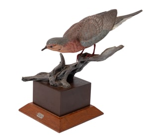 John Scheeler, American/New Jersey 1925-1987, ?Mourning Dove?, painted carved wood and mixed media