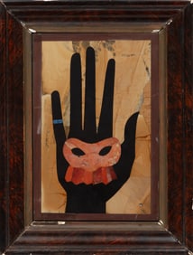 Richard Blow, American/New York 1904-1983, ?Untitled: Mask in Hand?, hand-cut hardstone inlay on