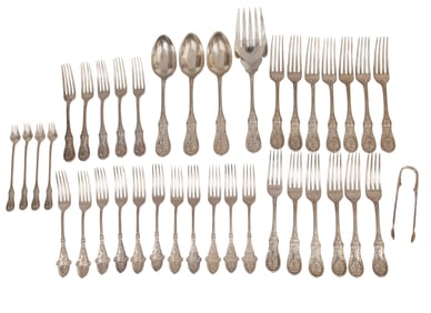 Group of Tiffany "Saratoga" and "Italian" Patterns Sterling Silver Flatware