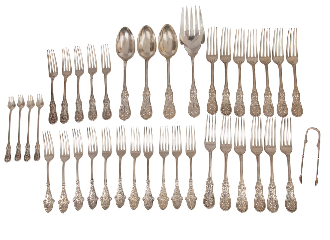 Group of Tiffany "Saratoga" and "Italian" Patterns Sterling Silver Flatware (1 of 3)