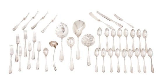 Group of Tiffany "Marquise" Pattern Sterling Silver Flatware