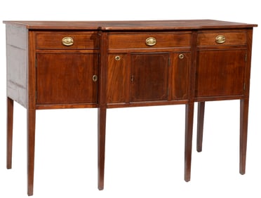 Southern Federal String Inlaid Mahogany Breakfront Sideboard