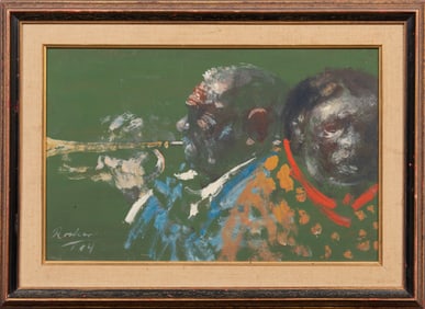 Noel Rockmore, American/Louisiana 1928-1995, "Billie and DeDe Pierce of Preservation Hall", oil on