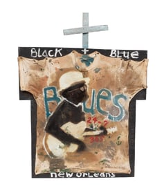 William Hemmerling, American/Louisiana 1943-2009, "Blues 24-7 365 Black + Blue New Orleans", mixed
