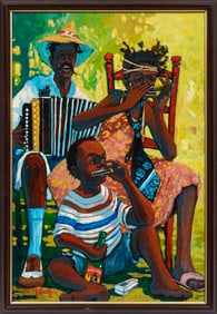 Earl Hébert, American/Louisiana 1942-2006, “Zydeco”, oil on canvas