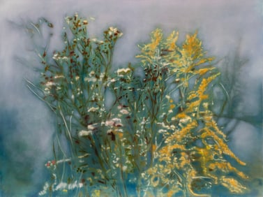 Melissa Bonin, American/Louisiana b. 1960, "Les Sauvages", oil on gallery-wrapped canvas