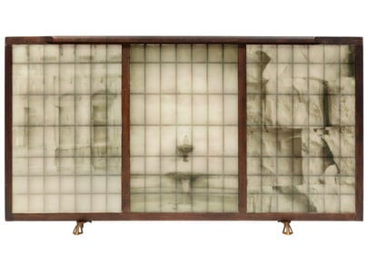 Michel Varisco, American/Louisiana b. 1967, ?Vestige?, phototransfere on glass, found printmaker's