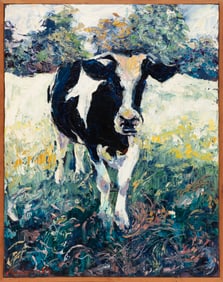 James Michalopoulos, American/Louisiana b. 1951, "Cowplunkity", oil on canvas