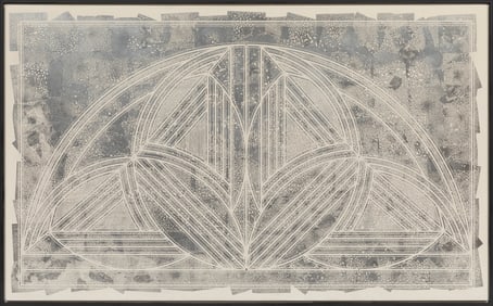 George Bauer Dunbar, American/Louisiana 1927-2024, "Bridge", palladium leaf on white and red clay