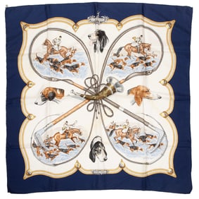 Vintage Hermès [Hermes] "Le Laisser Courre" Silk Scarf 90