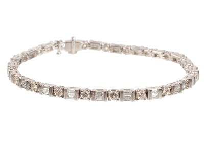 Platinum and Diamond Line Bracelet